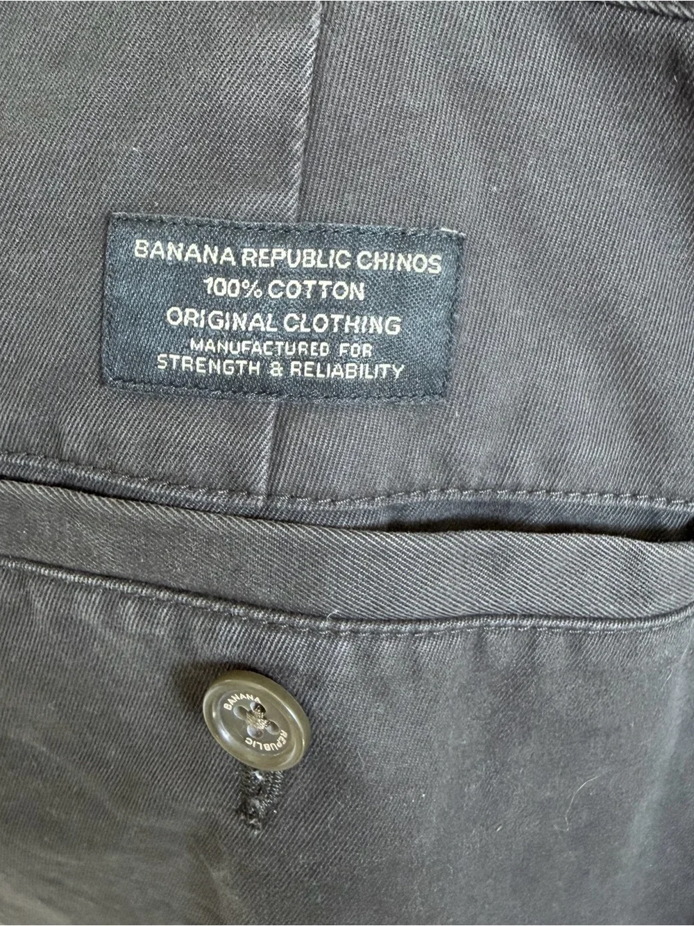 Banana Republic Gavin Chino Straight Fit Pants‎ Mens 33x32 Sharp Grey Classic